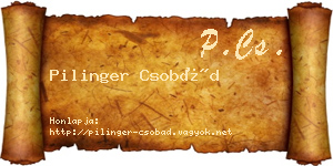 Pilinger Csobád névjegykártya